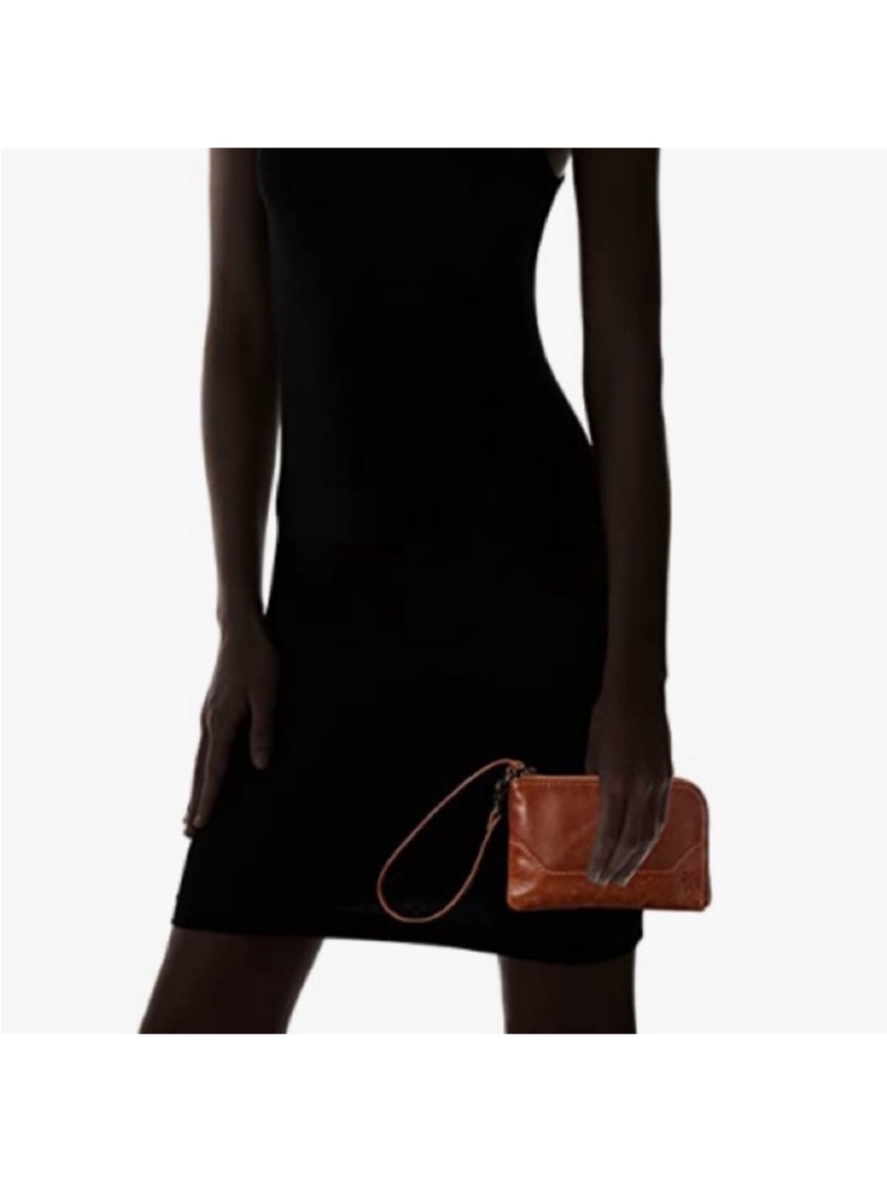 Frye Cognac Melissa Leather Wristlet - Picture 2 of 9
